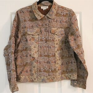 Citron Santa Monica Silk Blend Embroidered Jacket Size Small